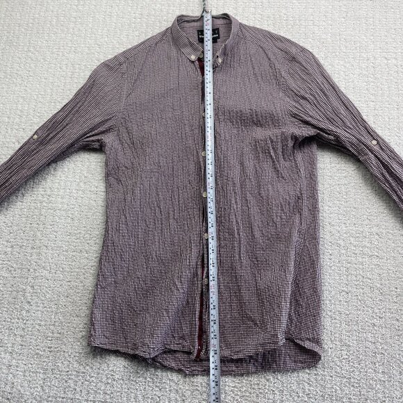 The Kooples Sport Red gingham Plaid Classic Button Up Long sleeve Shirt Men S - Picture 9 of 15